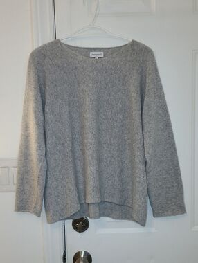 Bianco & Blue Women's Wool Cashmere Blend Grey Long-Sleeve Sweater